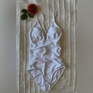 TEMPT ME One Piece White Bathing Suit Swimsuit- Size S